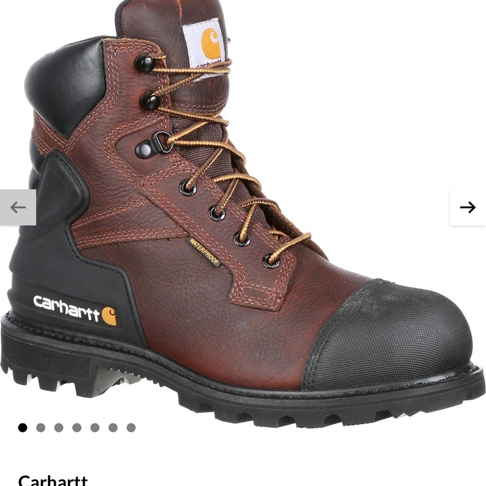 Carhartt Men's 6" Brown Leather Work Boots Insulated Waterproof Steel Toe Sz 13